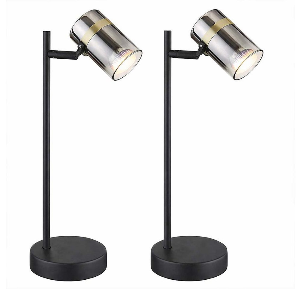 GLOBO LIGHTING Tischleuchte, Leuchtmittel nicht inklusive, 2x Tischleuchte Schreibtischlampe Beistelllampe Leselampe – Bild 2 von 5