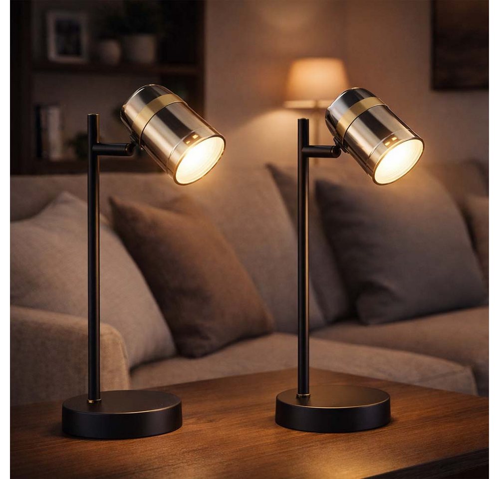 GLOBO LIGHTING Tischleuchte, Leuchtmittel nicht inklusive, 2x Tischleuchte Schreibtischlampe Beistelllampe Leselampe – Bild 3 von 5