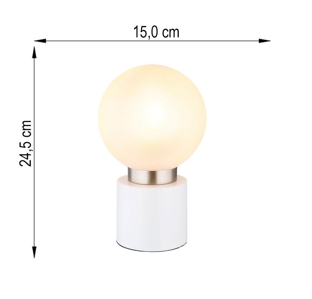 GLOBO LIGHTING Tischleuchte, Leuchtmittel nicht inklusive, 2x Tischleuchte Schlafzimmerleuchte Beistelllampe Nickel – Bild 5 von 5