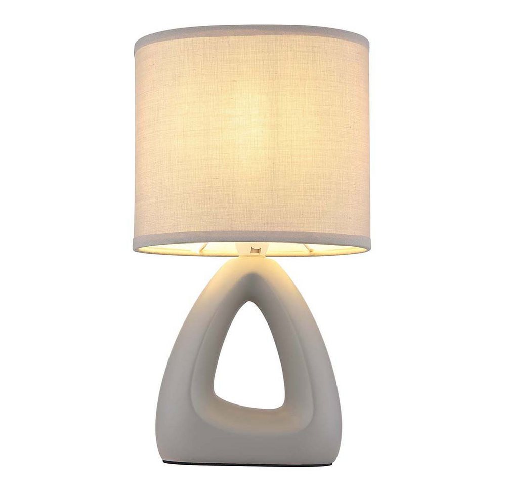 GLOBO LIGHTING Tischleuchte, Leuchtmittel nicht inklusive, Tischlampe Tischleuchte Nachttischlampe Keramik Wohnzimmerlampe Textil – Bild 2 von 5