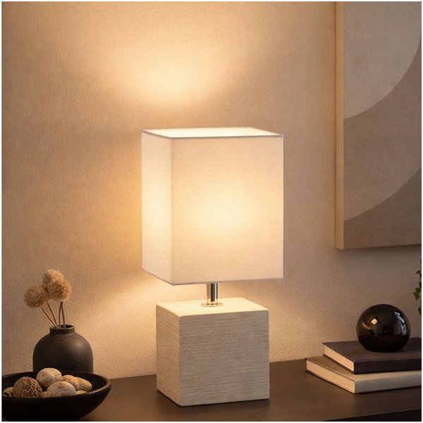 GLOBO LIGHTING Tischleuchte, Leuchtmittel nicht inklusive, Moderne Tischleuchte Keramik Beige