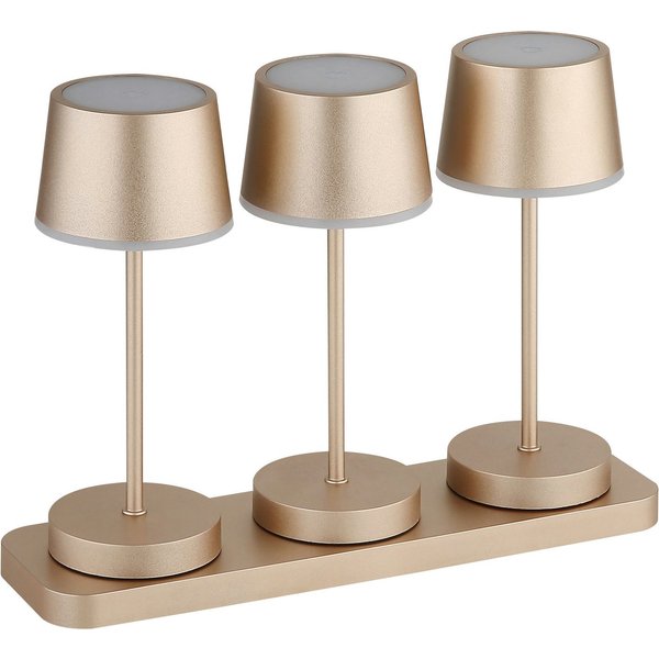 GLOBO LIGHTING Tischleuchte DAWSON, LED fest integriert, Outdoor RGBW Tischleuchte IP54, Touchdimmer, Akku & Dockingstation