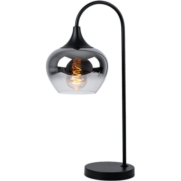 GLOBO LIGHTING Tischleuchte, Leuchtmittel nicht inklusive, Tischleuchte Tischlampe rauch Leseleuchte Lampe Glaskugel rauchfarben