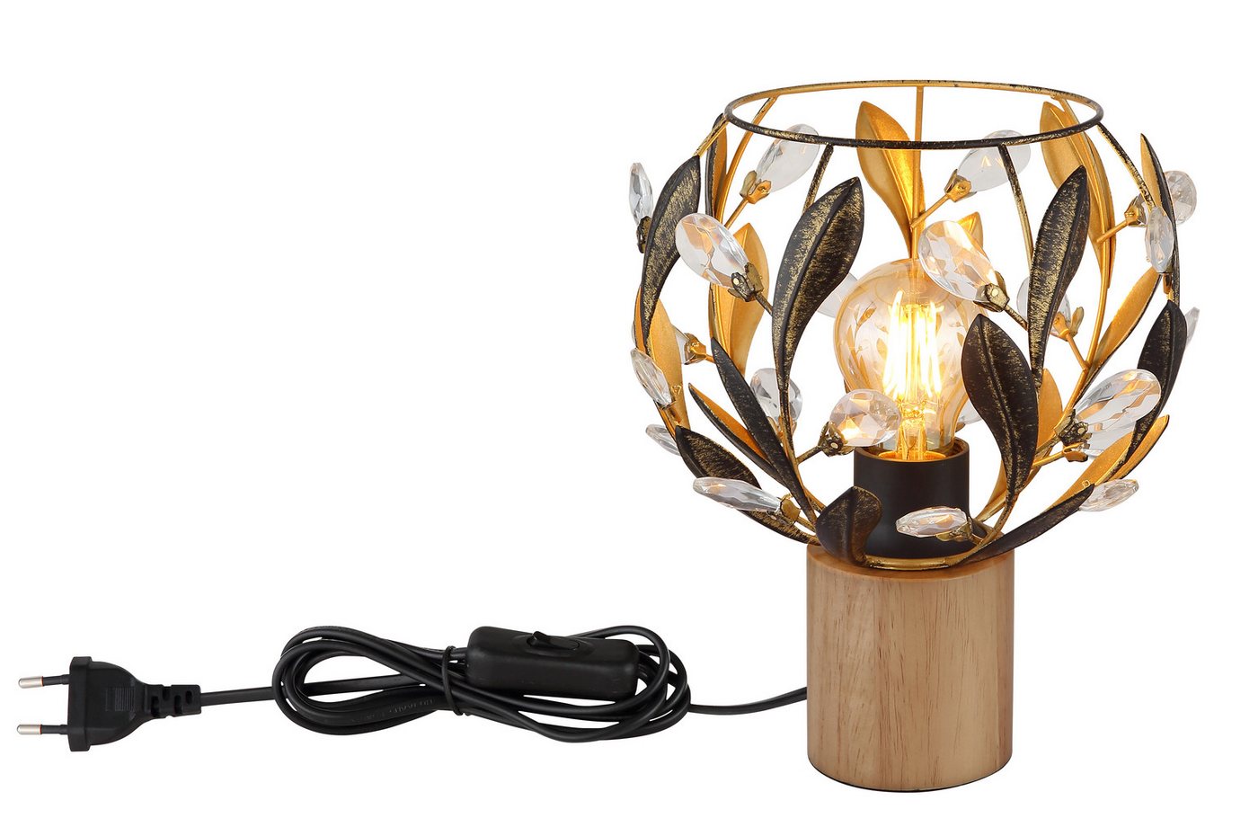 GLOBO LIGHTING Tischleuchte MIKA, ohne Leuchtmittel, Tischlampe Nachttischlampe Deko-Tischleuchte Schlafzimmer – Bild 4 von 5