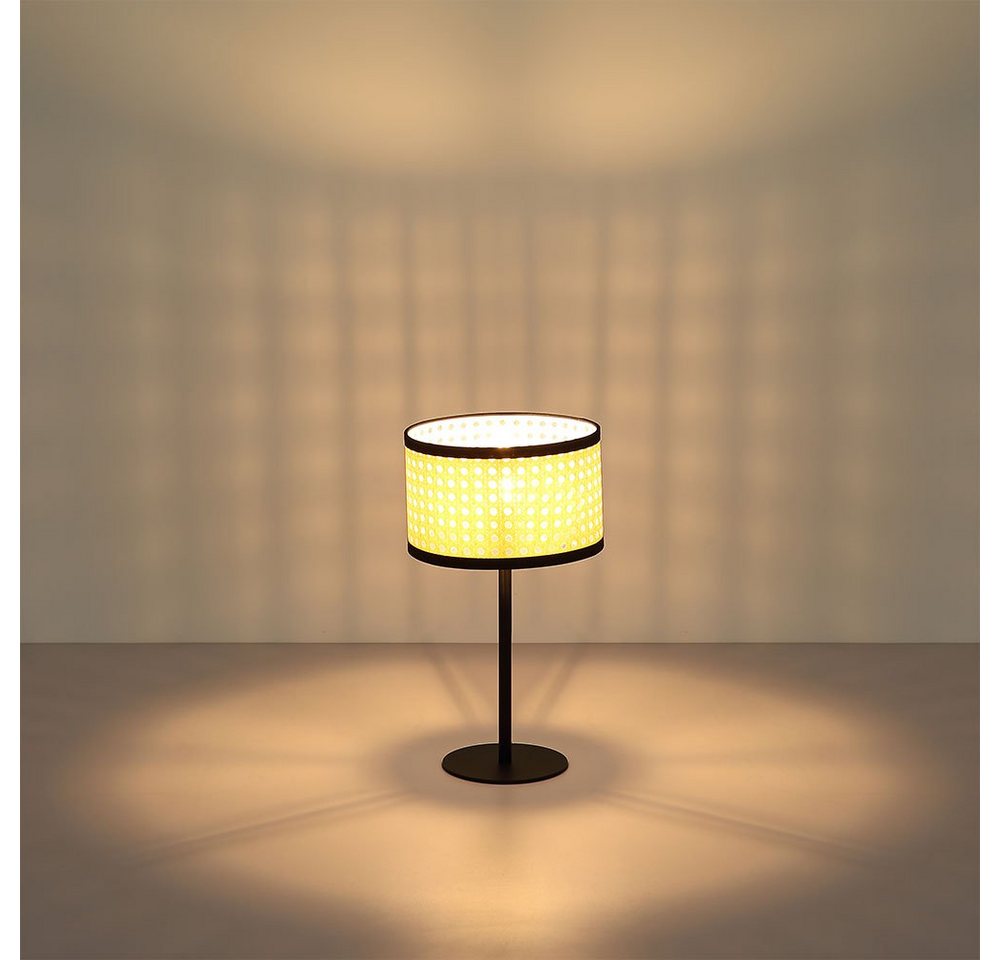 GLOBO LIGHTING Tischleuchte, Leuchtmittel nicht inklusive, Tischlampe Schreibtischleuchte Metall schwarz Bambus-Optik E14 D 23 cm – Bild 5 von 5