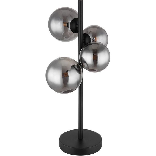 GLOBO LIGHTING Tischleuchte RIHA, Leuchtmittel wechselbar, Warmweiß, Nachttischlampe, Flur, Wohnzimmer, Glas, Design