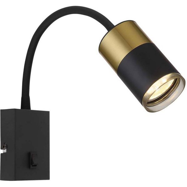 GLOBO LIGHTING Wandleuchte, Leuchtmittel nicht inklusive, Wandleuchte Wandlampe Schlafzimmerlampe schwarz flexibel H 43 cm