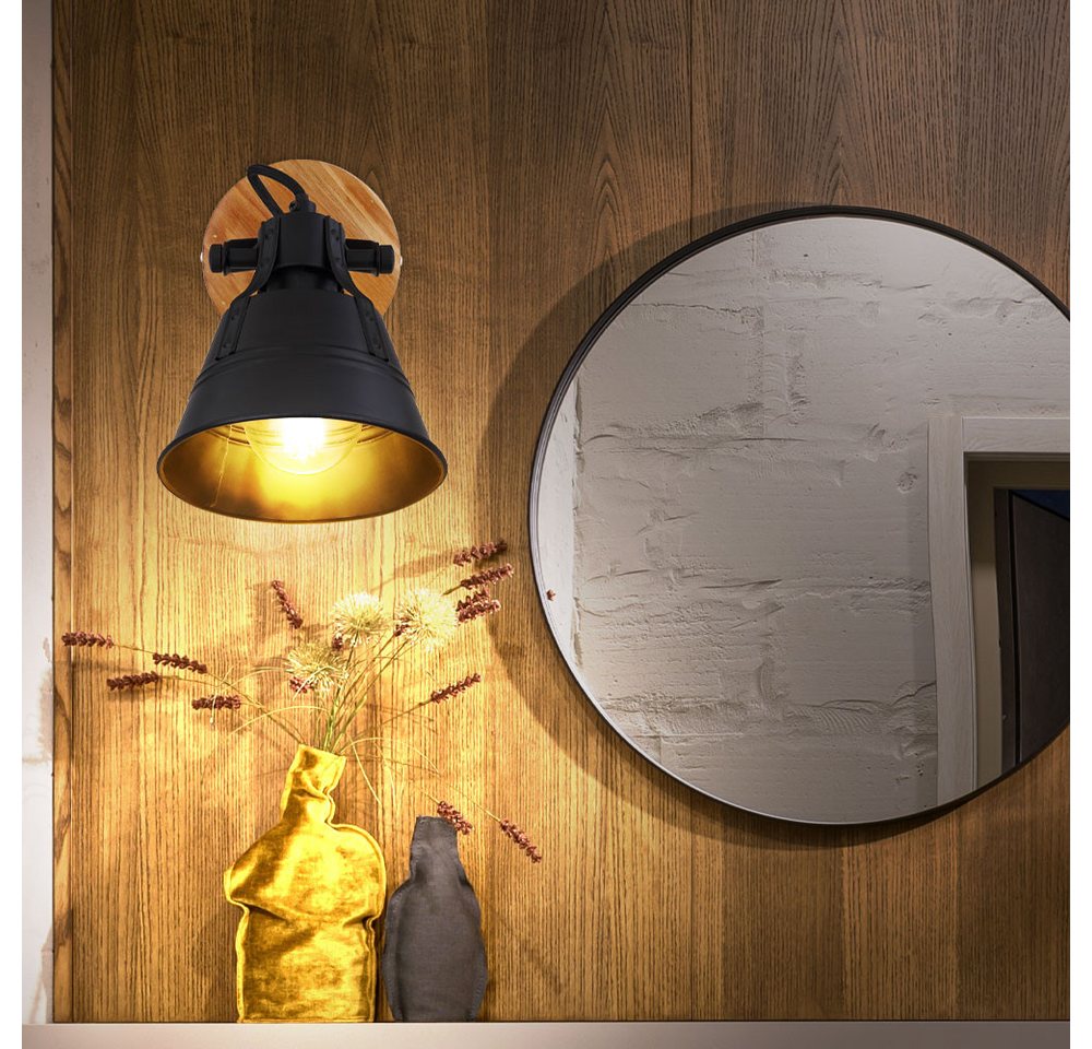 GLOBO LIGHTING Wandleuchte, Leuchtmittel nicht inklusive, Industrie Wand Spot verstellbar Wohn Ess Zimmer Beleuchtung Strahler – Bild 3 von 5
