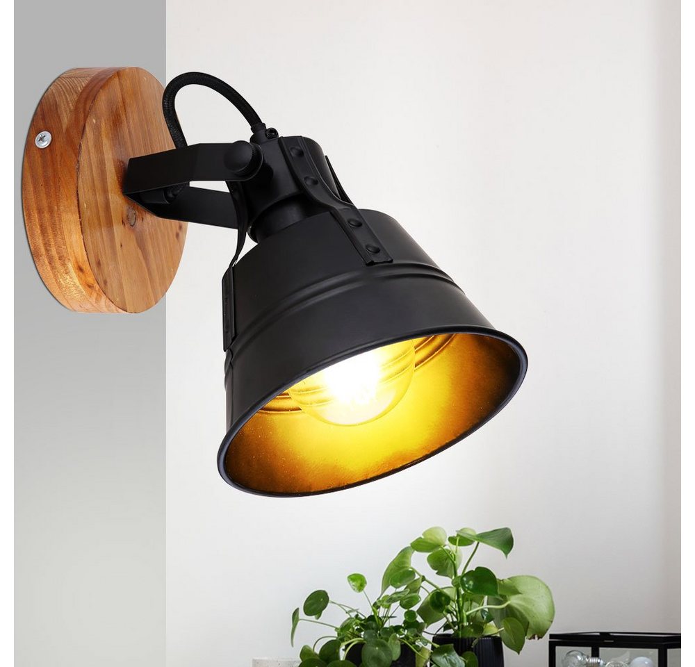 GLOBO LIGHTING Wandleuchte, Leuchtmittel nicht inklusive, Industrie Wand Spot verstellbar Wohn Ess Zimmer Beleuchtung Strahler – Bild 5 von 5
