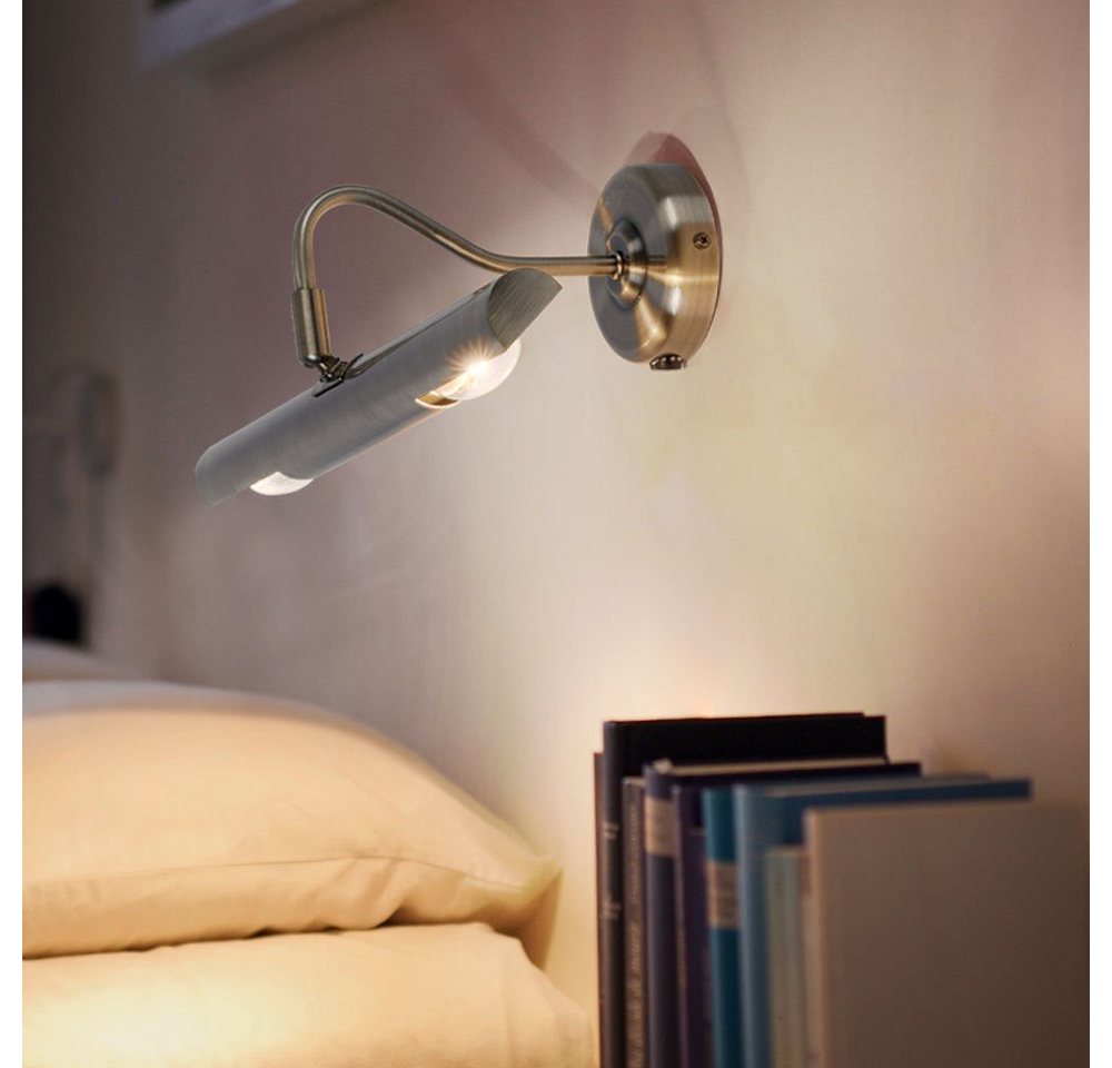GLOBO LIGHTING Wandleuchte, Leuchtmittel nicht inklusive, Wandlampe Messing Wandleuchte Innen beweglich Schlafzimmer Lampe – Bild 2 von 5