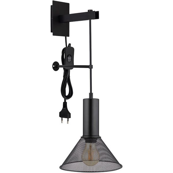 GLOBO LIGHTING Wandleuchte, Leuchtmittel nicht inklusive, Schlafzimmerleuchte Wandleuchte Lampe Vintage Steckerkabel