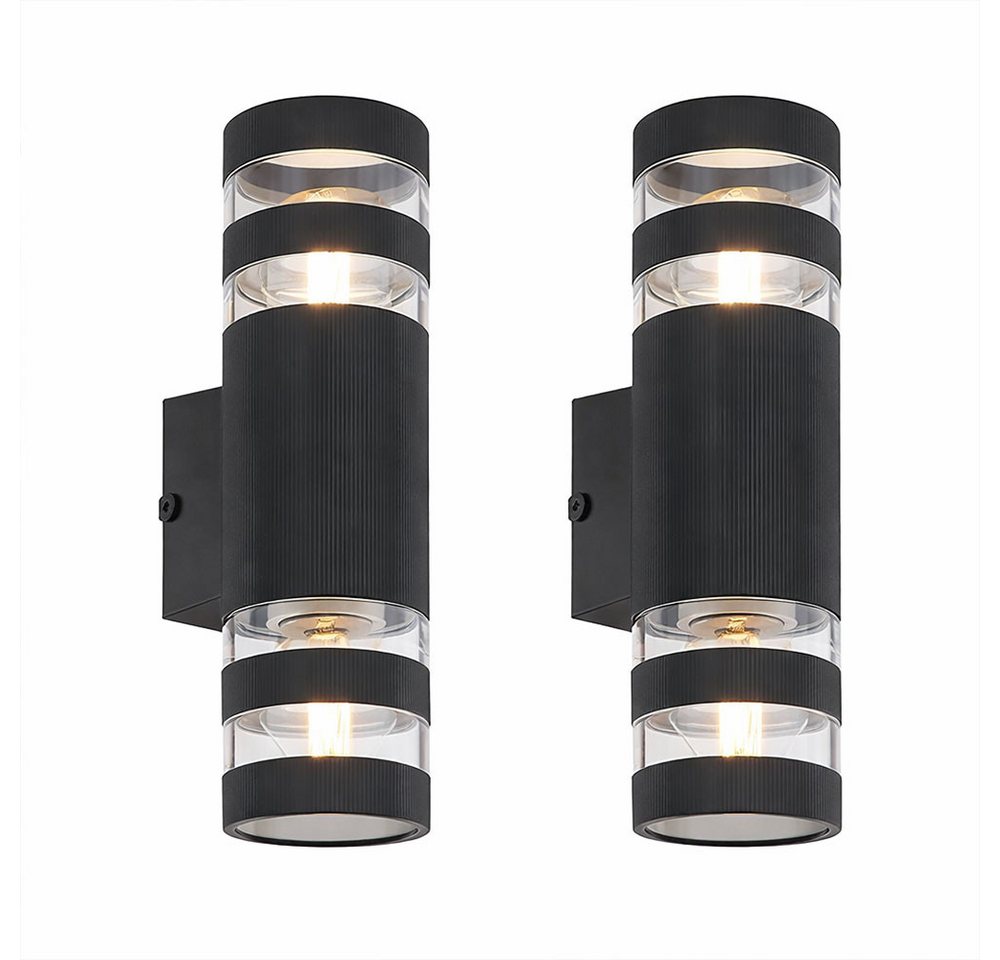 GLOBO LIGHTING Wandleuchte, Leuchtmittel nicht inklusive, Wandlampe Wandleuchte schwarz 2 flammig Wohnzimmerlampe 2er Set – Bild 2 von 5