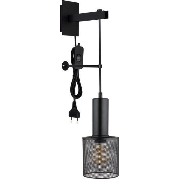 GLOBO LIGHTING Wandleuchte JEDD, ohne Leuchtmittel, Wandlampe/Metallgeflecht/schwarz/Wohnzimmer/Flur/inkl. Anschlusskabel