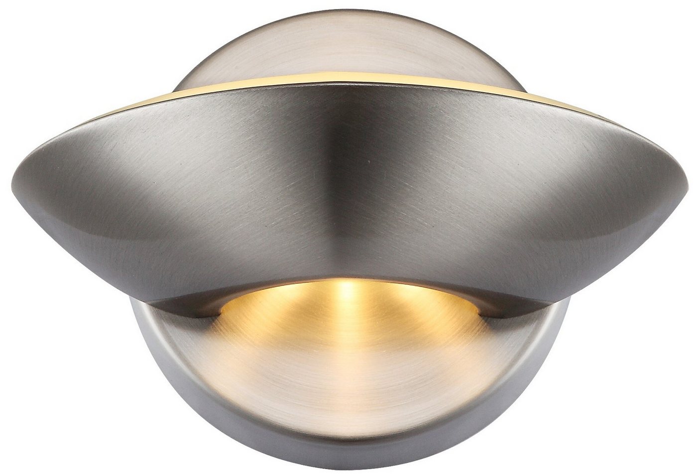 GLOBO LIGHTING Wandleuchte SAMMY, LED fest integriert, Warmweiß, Wandleuchte Nickel, Glas, Licht auf-/abwärts, LED 3+4W – Bild 3 von 5