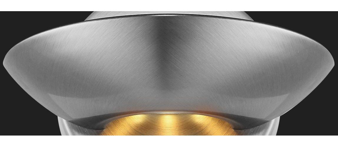 GLOBO LIGHTING Wandleuchte SAMMY, LED fest integriert, Warmweiß, Wandleuchte Nickel, Glas, Licht auf-/abwärts, LED 3+4W – Bild 4 von 5