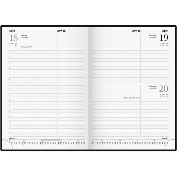 GLOCKEN Buchkalender, für 2027, 1 Seite = 1 Tag (Sa/So = 1 Seite)