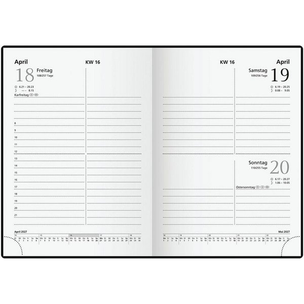 GLOCKEN Taschenkalender, für 2027, 1 Seite = 1 Tag, Zeitspanne: 8 - 21 Uhr