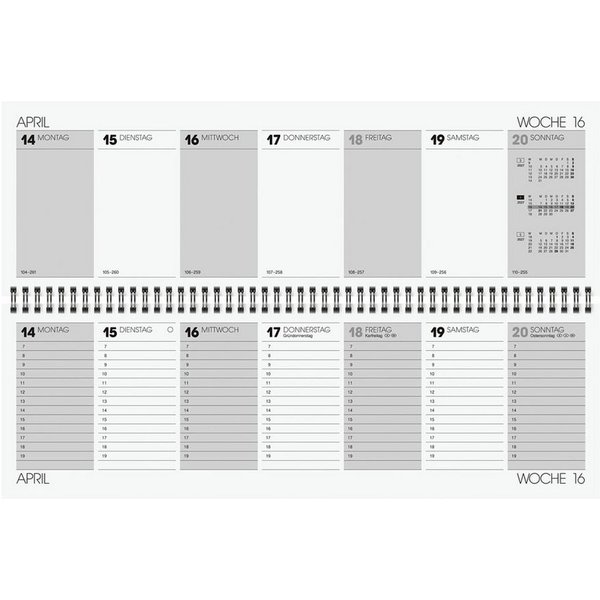 GLOCKEN Tischkalender, für 2027, 2 Seiten = 1 Woche