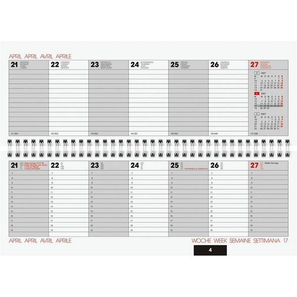 GLOCKEN Tischkalender 2027, 2 Seiten = 1 Woche