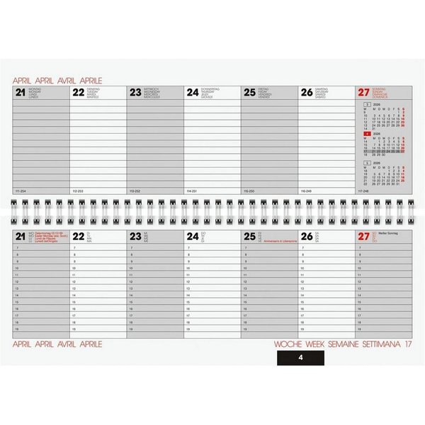 GLOCKEN Tischkalender 772, für 2027, 2 Seiten = 1 Woche