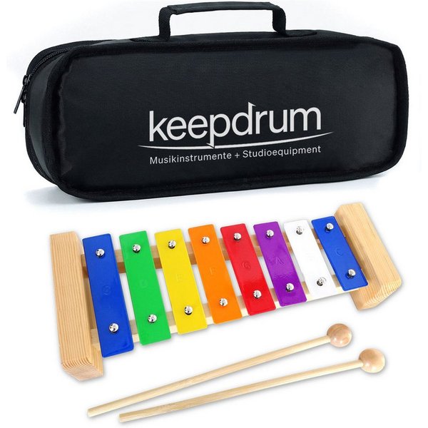 keepdrum Glockenspiel keepdrum KGS Pro Kinder Glockenspiel mit Tasche