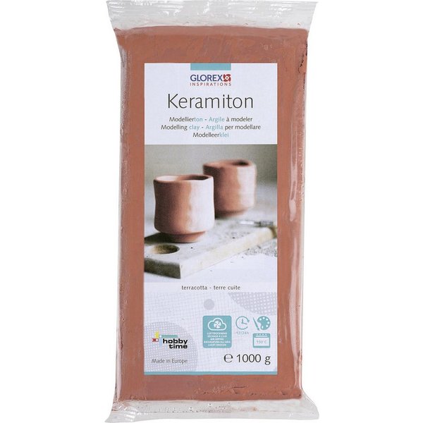 Glorex Bastelnaturmaterial Keramiton, terracotta 1000 g Modellierton