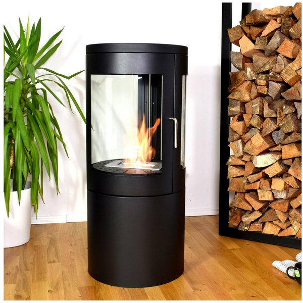 GLOW FIRE Echtfeuer-Dekokamin Ethanolkamin Nordkapp Bioethanol Kamin, Sicherheitsbrenner,2 KW Heizleistung,4h Brenndauer
