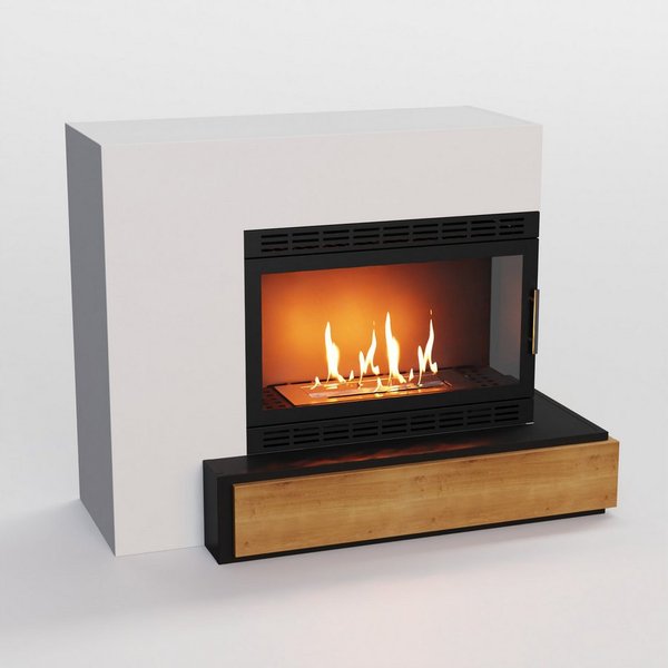 GLOW FIRE Echtfeuer-Dekokamin Narvik XL Vision Ethanol Kamin, Bioethanol Kamin mit 3h Brenndauer, Heizleistung bis 2KW