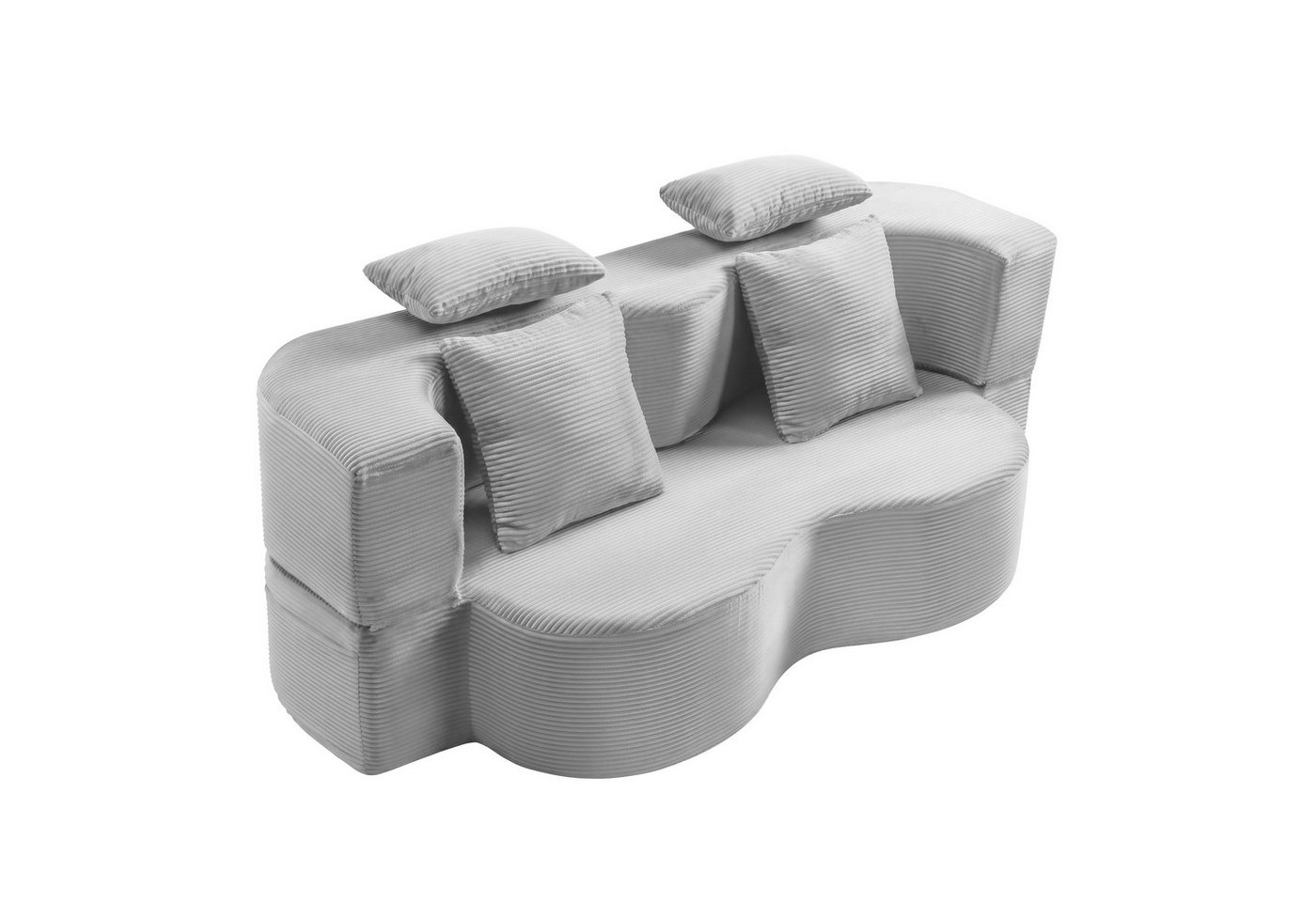 GLP Schlafsofa 2-Sitzer Klappsofa mit Schlaffunktion inkl. 4 Kissen, Set, Bodensofa & Gästebett ohne Montage für kleine Räume – Bild 2 von 5