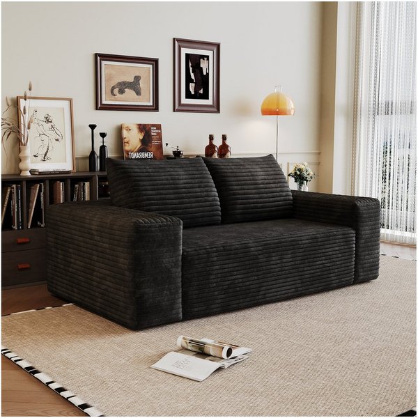 GLP Sofa 2-Sitzer Sofa 180 cm, Boneless Cordsofa mit tiefer Sitzfläche, Einzelartikel, Boneless Cordsofa mit tiefer Sitzfläche und 2 Rückenkissen