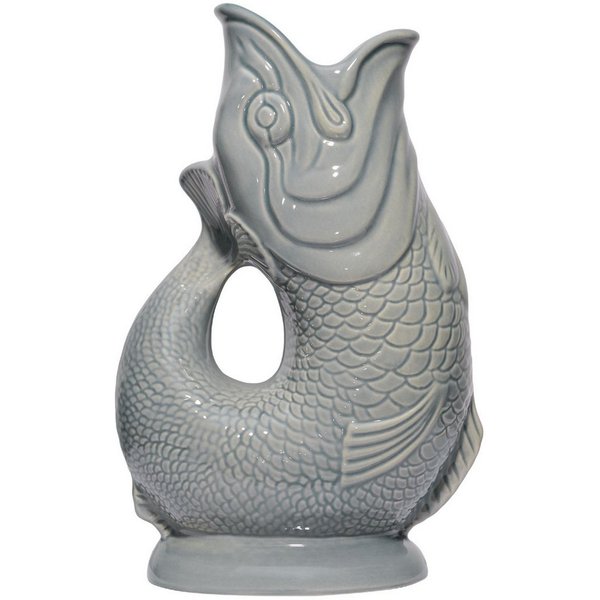 Gluckigluck Wasserkaraffe, (Original Gluggle Jug aus England), mit Gluckergeräusch, handgefertigt, ikonisches Fisch-Design, 1,2 L