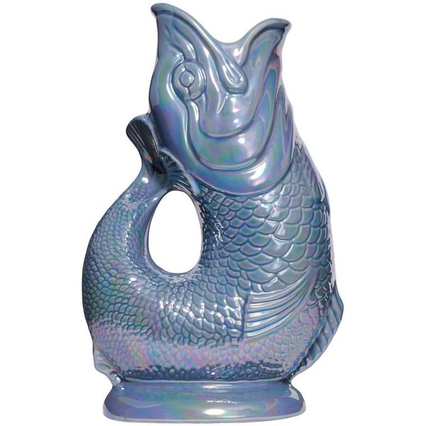 Gluckigluck Wasserkaraffe, (Original Gluggle Jug aus England), mit Gluckergeräusch, handgefertigt, ikonisches Fisch-Design, 1,2 L