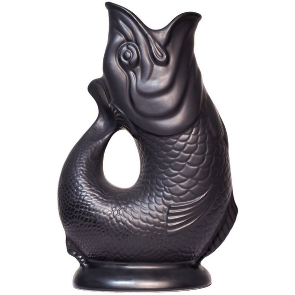 Gluckigluck Wasserkaraffe, (Original Gluggle Jug aus England), mit Gluckergeräusch, handgefertigt, ikonisches Fisch-Design, 1,2 L
