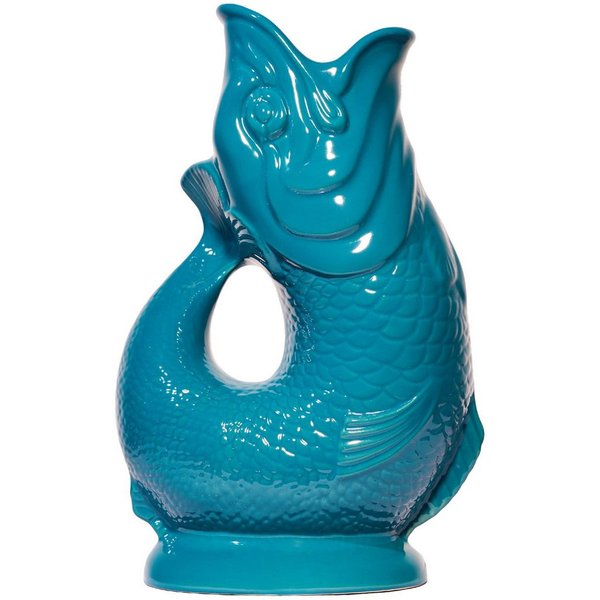 Gluckigluck Wasserkaraffe, (Original Gluggle Jug aus England), mit Gluckergeräusch, handgefertigt, ikonisches Fisch-Design, 1,2 L
