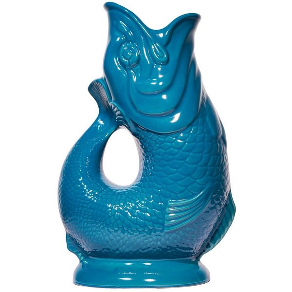 Gluckigluck Wasserkaraffe, (Original Gluggle Jug aus England), mit Gluckergeräusch, handgefertigt, ikonisches Fisch-Design, 1,2 L