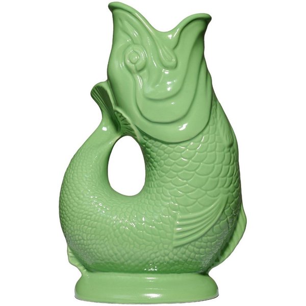 Gluckigluck Wasserkaraffe, (Original Gluggle Jug aus England), mit Gluckergeräusch, handgefertigt, ikonisches Fisch-Design, 1,2 L