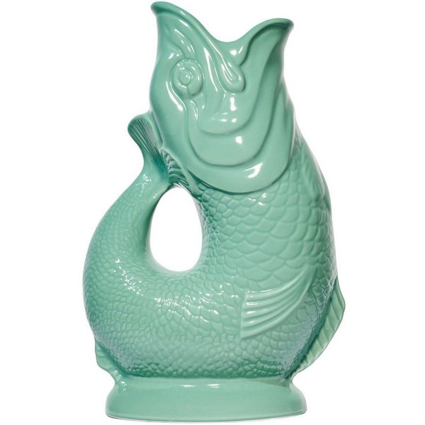 Gluckigluck Wasserkaraffe, (Original Gluggle Jug aus England), mit Gluckergeräusch, handgefertigt, ikonisches Fisch-Design, 1,2 L