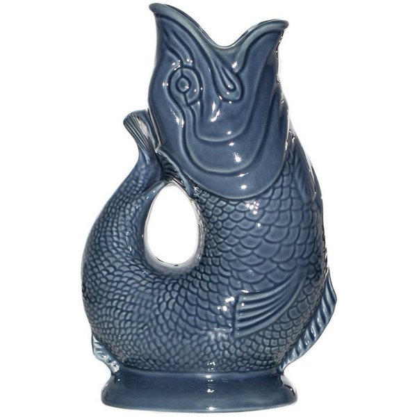 Gluckigluck Wasserkaraffe, (Original Gluggle Jug aus England), mit Gluckergeräusch, handgefertigt, ikonisches Fisch-Design, 1,2 L