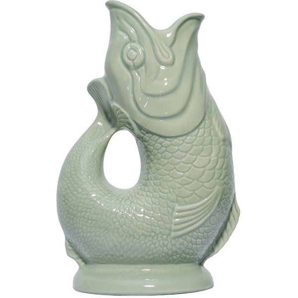 Gluckigluck Wasserkaraffe, (Original Gluggle Jug aus England), mit Gluckergeräusch, handgefertigt, ikonisches Fisch-Design, 1,2 L