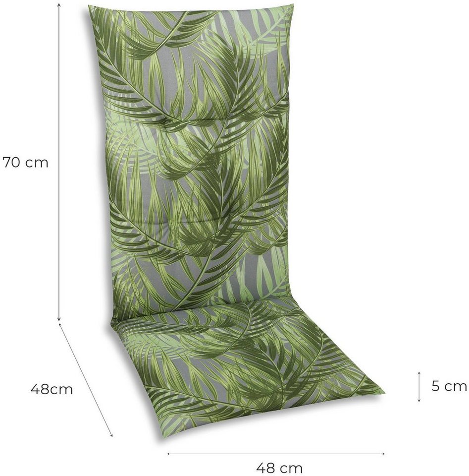 GO-DE Hochlehnerauflage, (Set, 2 St., Set mit 2 Hochlehnerauflagen), Maße ca.: 48 cm x 5 cm x 118 cm – Bild 4 von 5