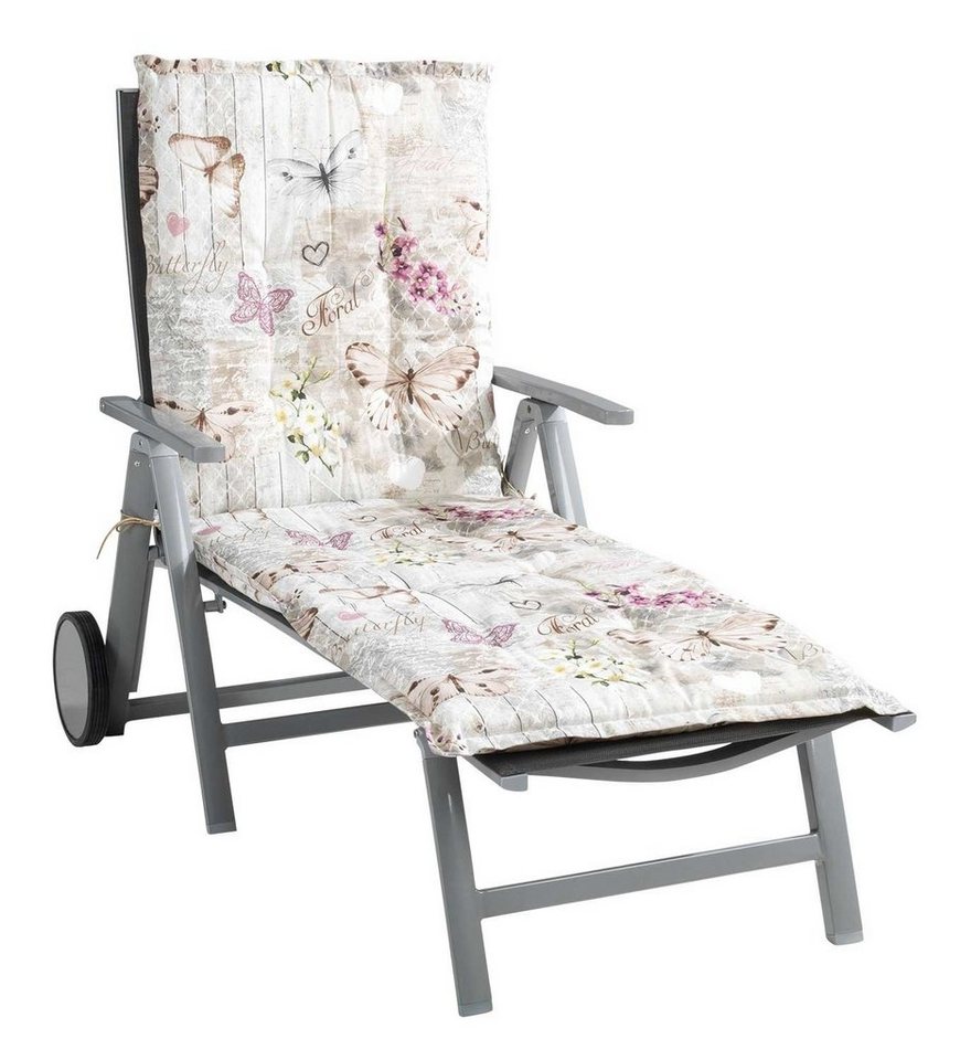 GO-DE Liegenauflage BUTTERFLY, B 60 x L 190 cm, Beige, Gartenliegen, Gartenauflage für Gartenliege – Bild 2 von 4