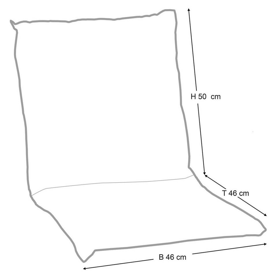 GO-DE Polsterauflage TROPICAL, 50 x 100 cm, Grün, für Niederlehnstühle, (1 St), Gartenstuhlauflage für Niederlehner – Bild 5 von 5