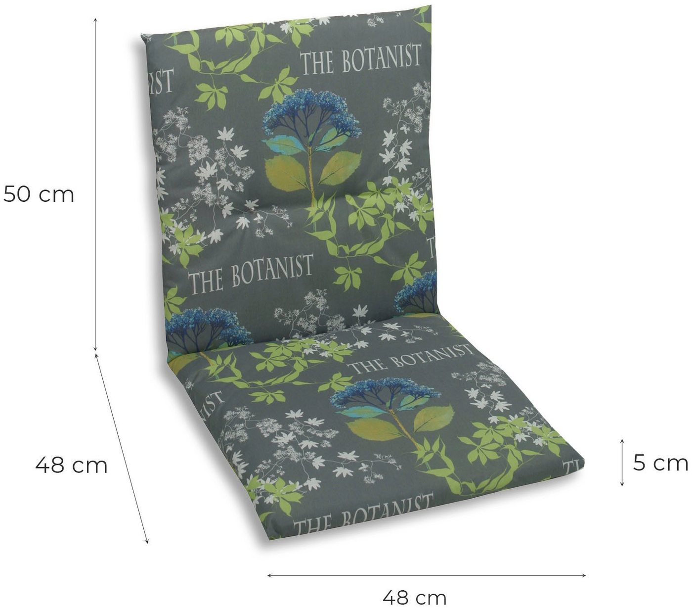 GO-DE Sesselauflage Lima, (Set, 2 St., Set mit 2 Niederlehnerauflagen, OTTOs Choice), Maße ca.: 48 cm x 5 cm x 108 cm – Bild 5 von 5