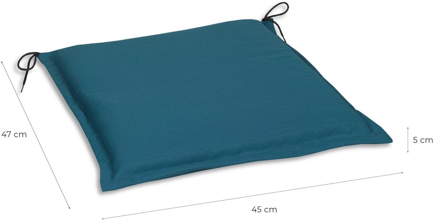 GO-DE Sitzkissen Dora, 2er Set, 47x5x45 cm, wasserabweisend – Bild 3 von 4