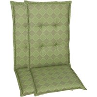 GO-DE TEXTIL Gartenauflage Raute (2er Set Mittellehner, Grün)
