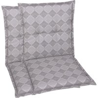 GO-DE TEXTIL Gartenauflage Raute (2er Set Niederlehner, Grau)