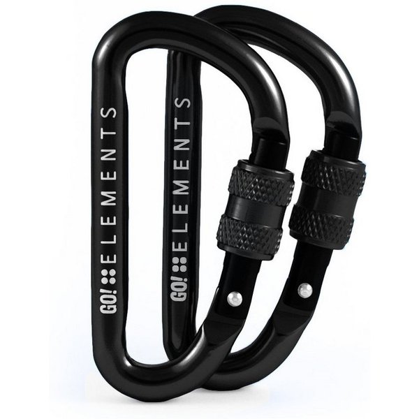 GO!elements Karabiner Micro 6, (2Stück), Schlüsselanhänger Mini Karabinerhaken klein mit Schraubverschluss