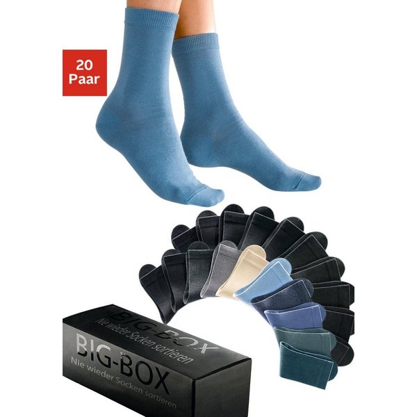 Go in Basicsocken Damensocken in der Großpackung (Box, 20-Paar, Gr. 35-38 bis 39-42) in der Big-Box