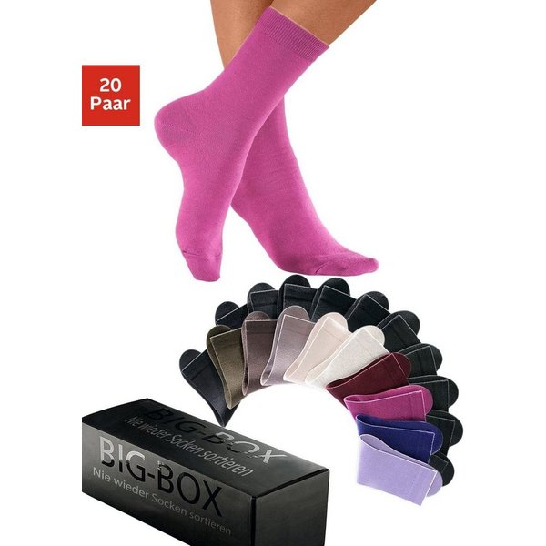 Go in Basicsocken Damensocken in der Großpackung (Box, 20-Paar, Gr. 35-38 bis 39-42) in der Big-Box