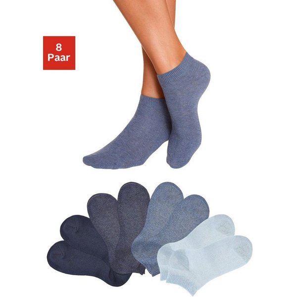Go in Kurzsocken Damen Herren Basic Sneakersocken Großpackung (Packung, 8-Paar, Gr. 35-38 bis 43-46) uni in Basic Farben